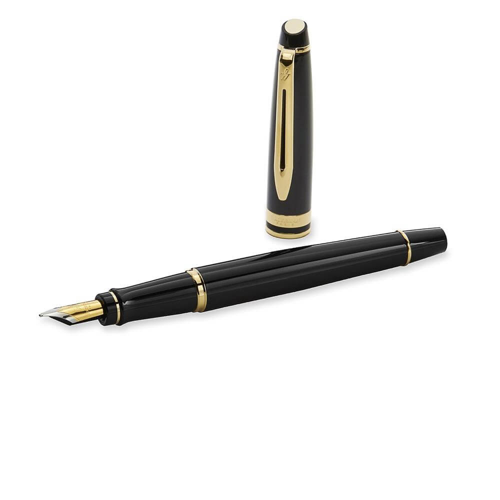 Waterman Expert Black Gold Trim Fountain Pen